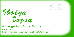 ibolya dozsa business card
